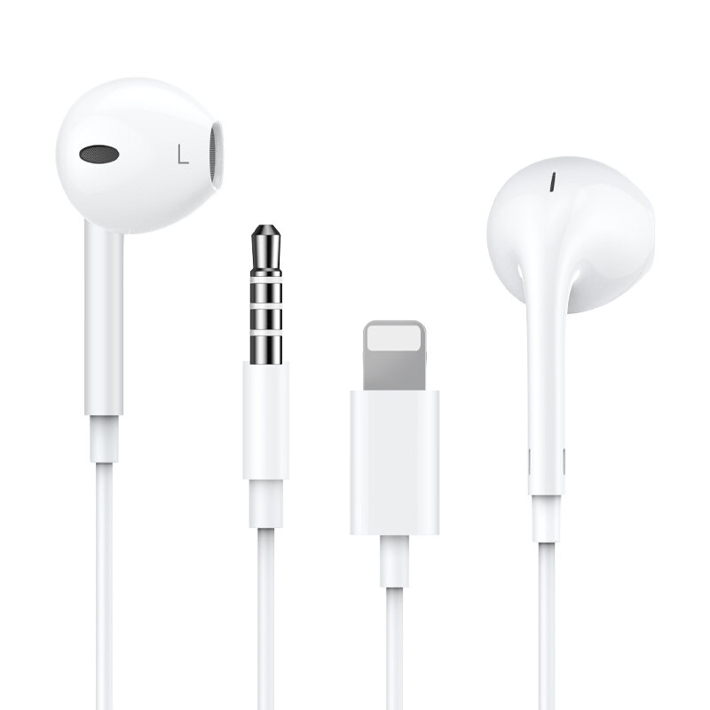 iPhone for Apple Wired Headset with Controller in-Ear/Original/Xr/Xs Flat Head
