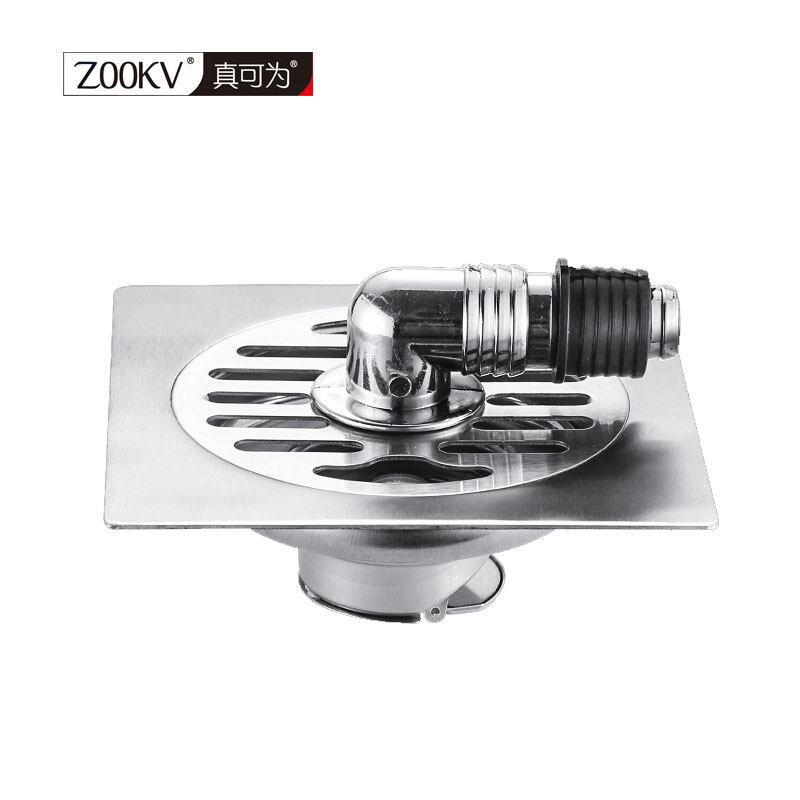 Zookv 304 Stainless Steel Washing Machine Water Floor Drain Trap Combo With Angle Connector For Hole Cover Hose With Double Two Hose Deodorant Filter 4 / 6 Inch Floor Trap Anti Insect Smell Seal Antif