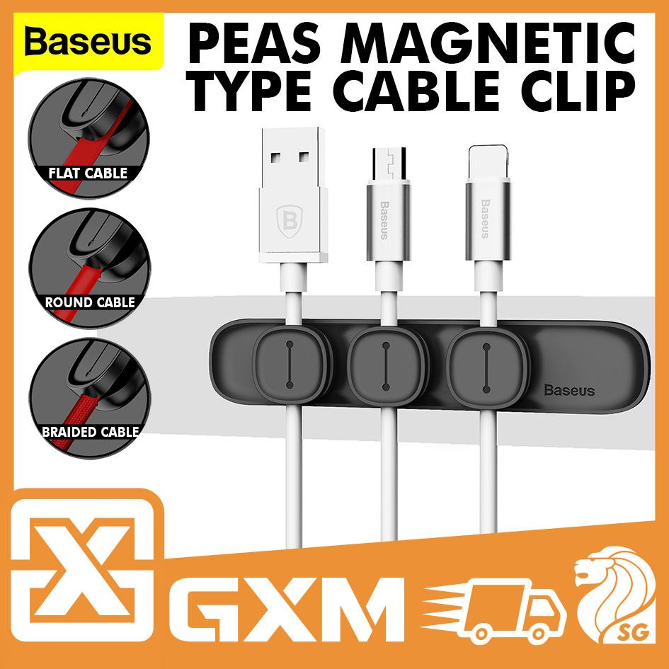 Baseus Peas Cable Clip Magnetic Desktop Cable Organizer Multiple Cable Clip Silicone Cable Winder Table Home Office Organizer