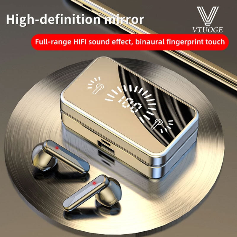 VTUOGE TWS Wireless Headphones 9D Stereo Earbuds Sports Waterproof Bluetooth Wireless Earphones With Microphone Wireless Headsets for xiaomi Redmi huawei oppo vivo sony samsung Airdots Android Mobile 