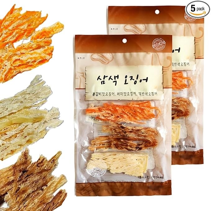 JOKUNA - Korean dried squid - Soft and chewy texture squid (Spicy, Butter, Roasted) (Mix - 2 pack)